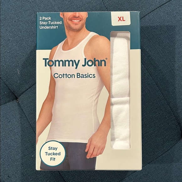 Tommy John Cotton Basics Men's White Undershirt Tank Size XLG 2 shirts - Picture 1 of 4